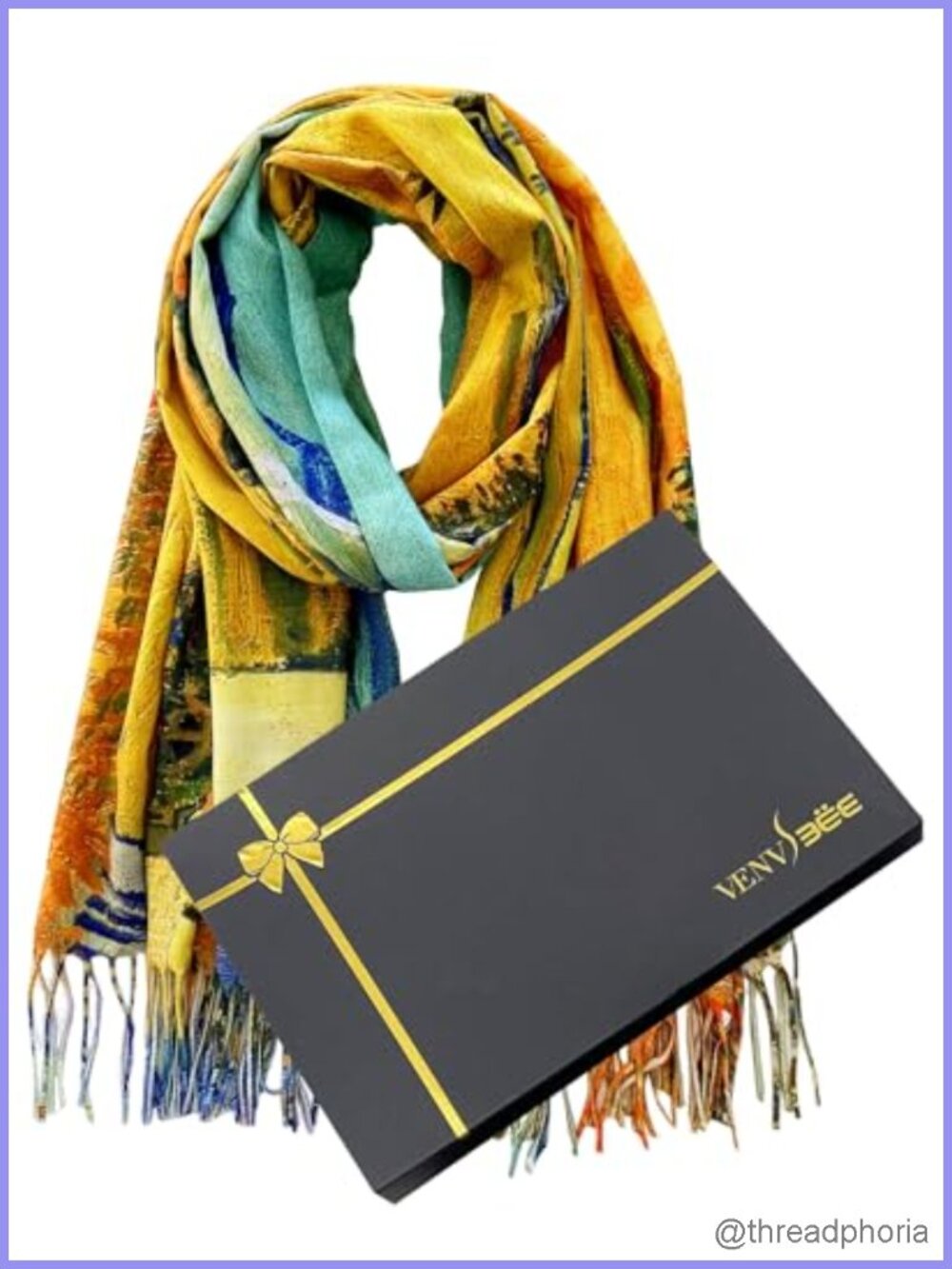 Art Print Reversible Shawl Wrap Scarf